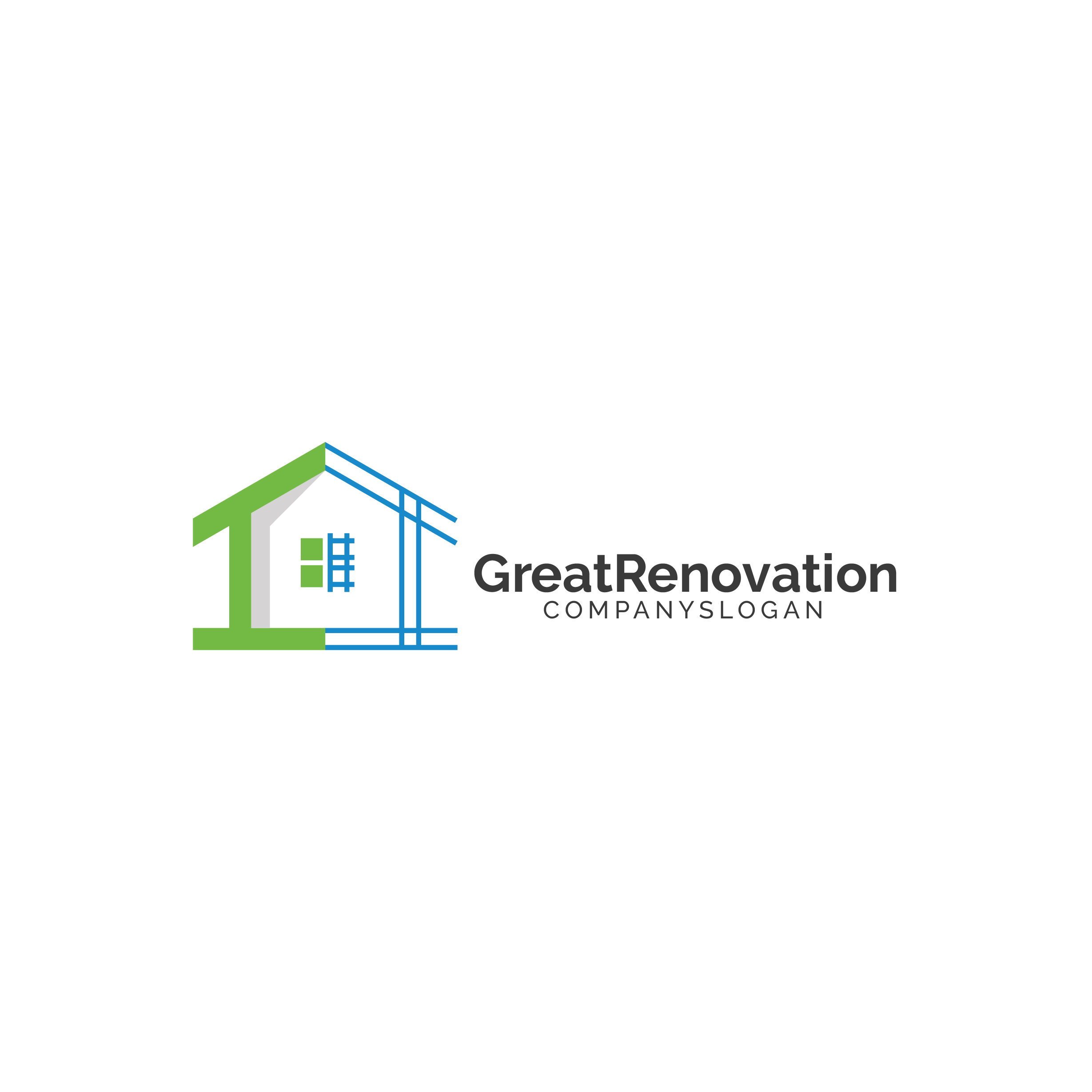 House Construction Renovation Logo Logos Design Bundles