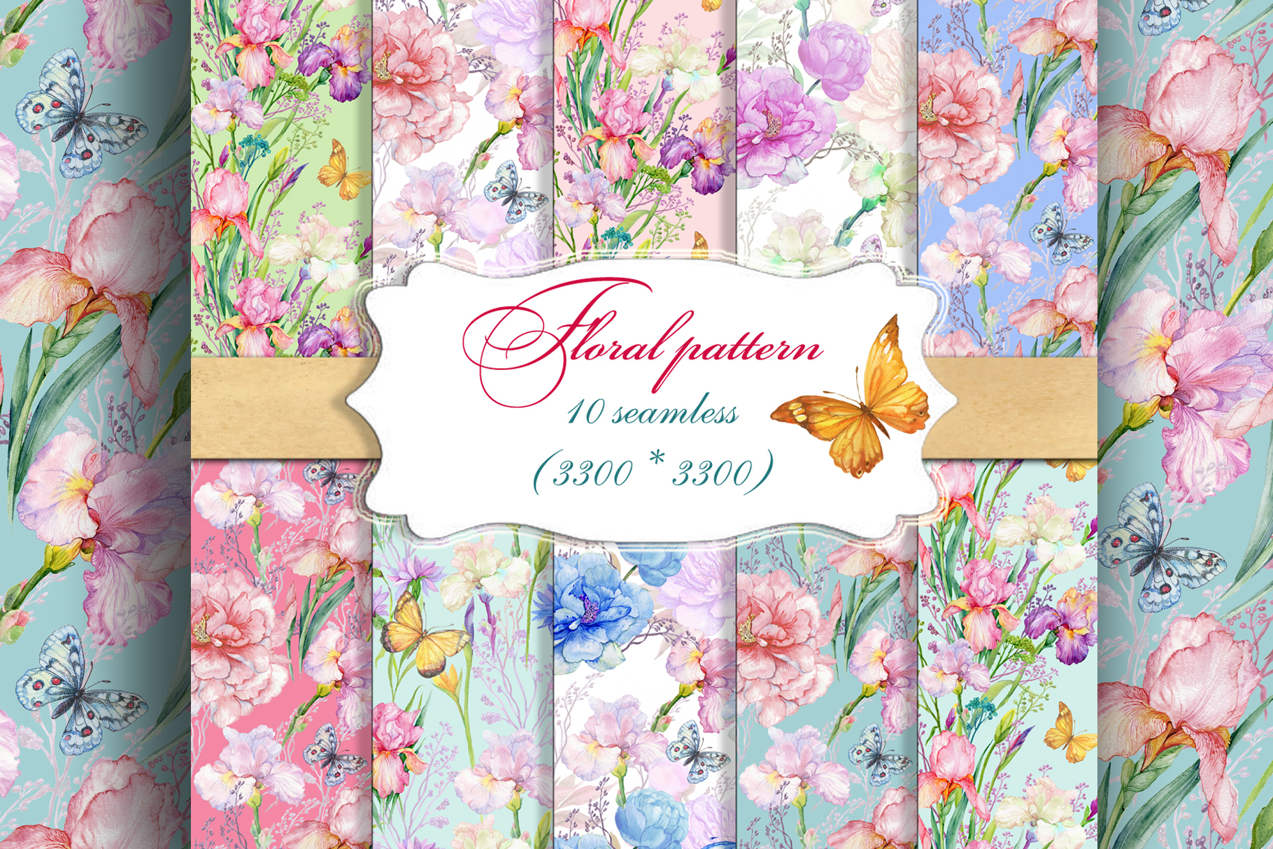 Seamless Flower Patterns Digital Paper Scrapbooking Floral Background