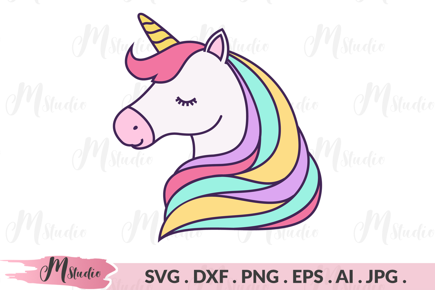 Unicorn Head SVG Cut File