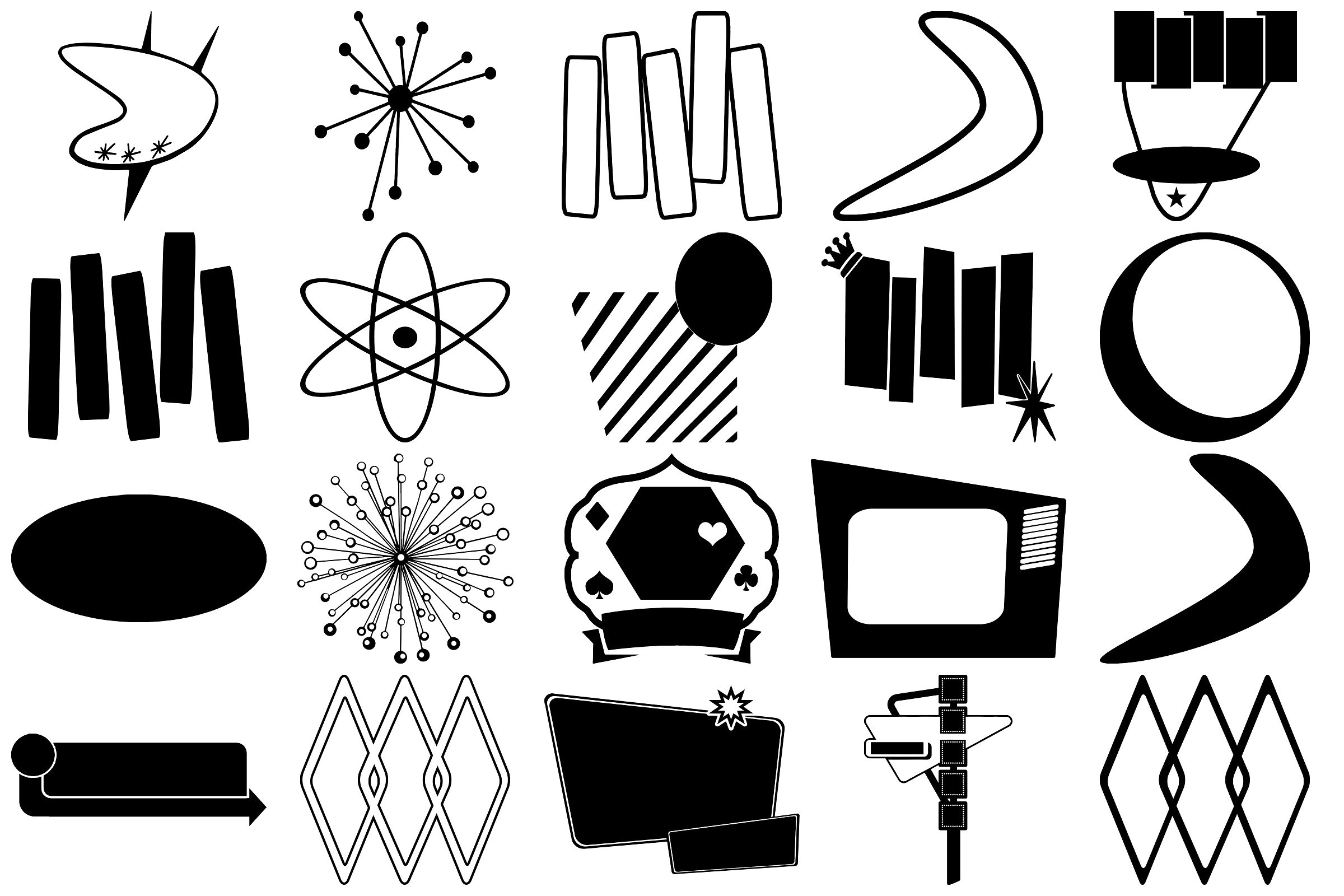 Mid Century Atomic Age Vector Clip Art