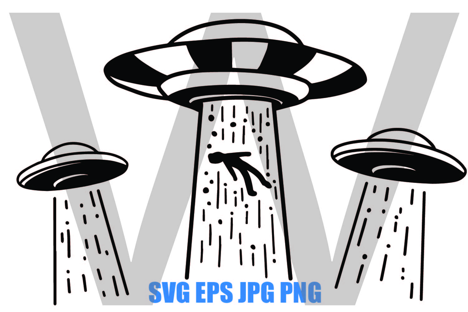 UFO Abduction SVG EPS PNG 527834 Illustrations Design Bundles