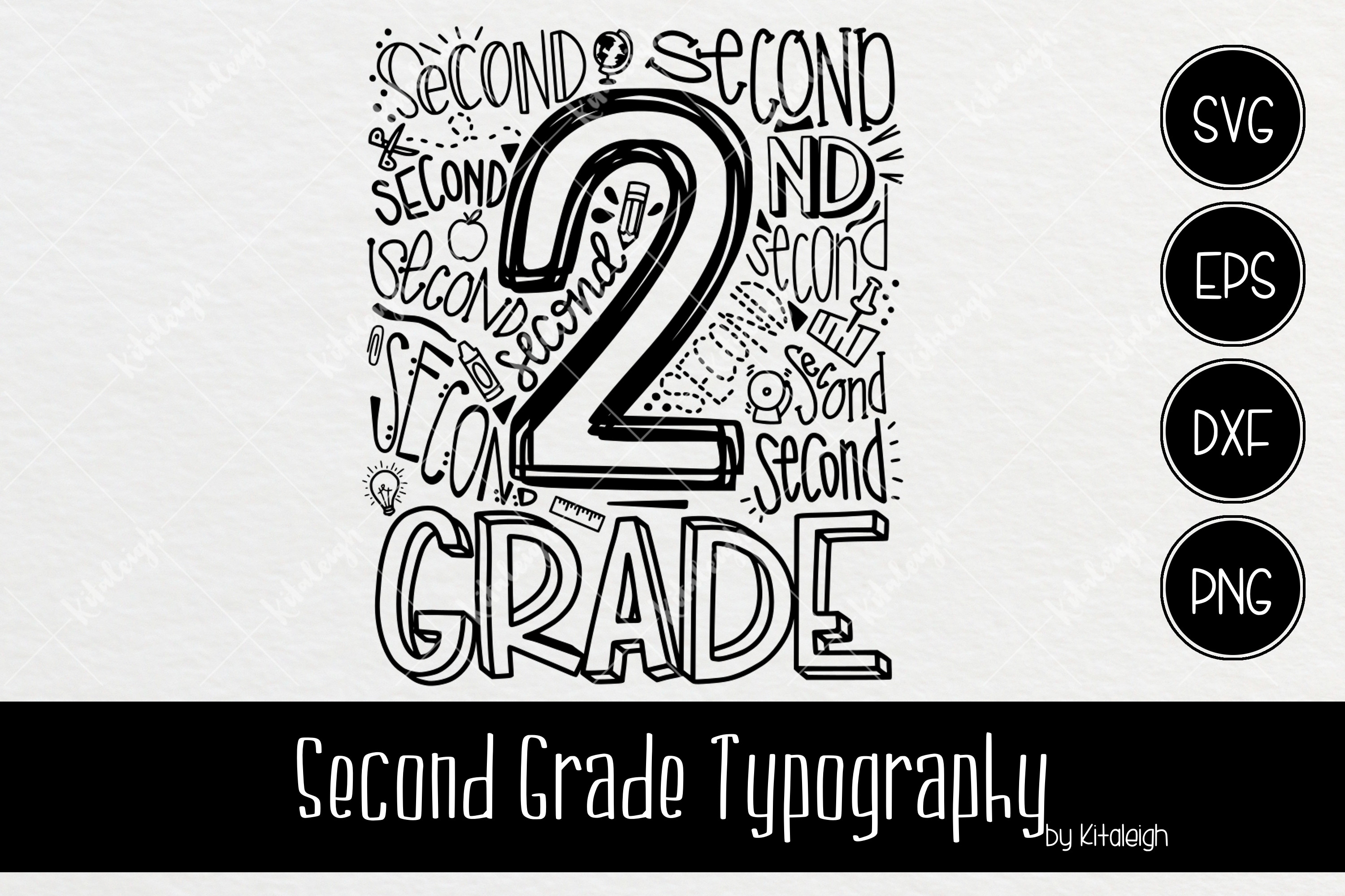 Second Grade Typography Hand Lettered Design Bundles