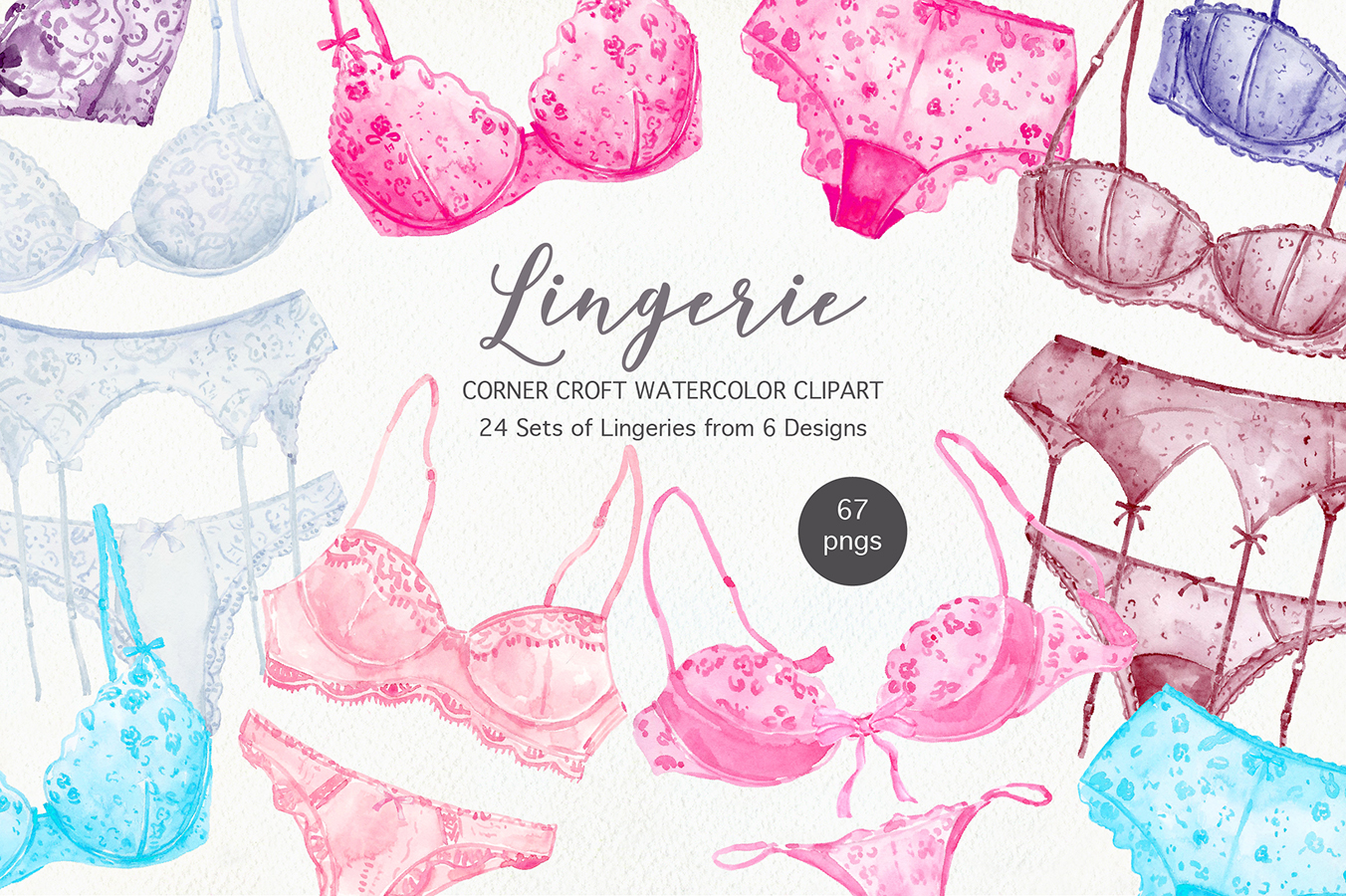 Watercolor Lingerie Clipart 333234 Illustrations Design Bundles