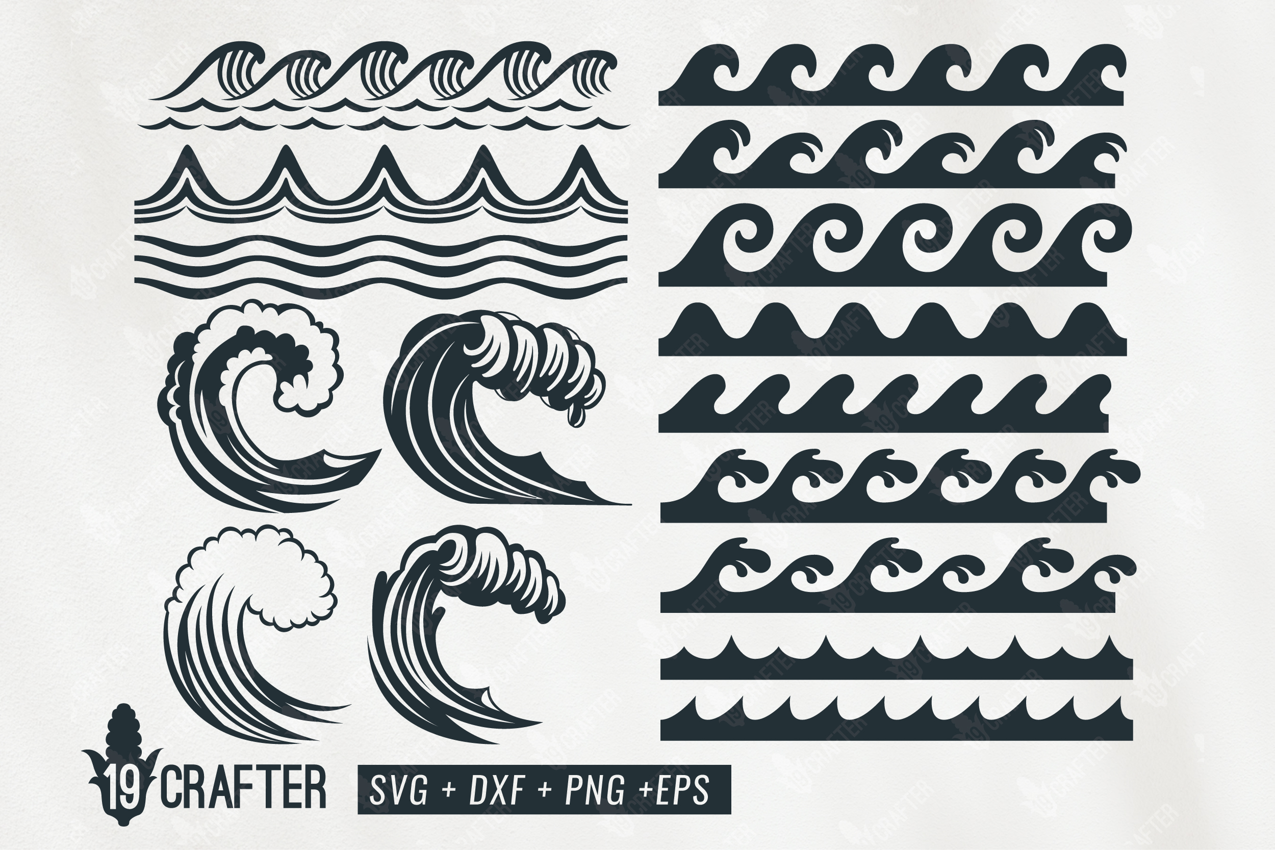 Waves Silhouette Svg Bundle Wave Clipart Wave Cut File By Svgocean