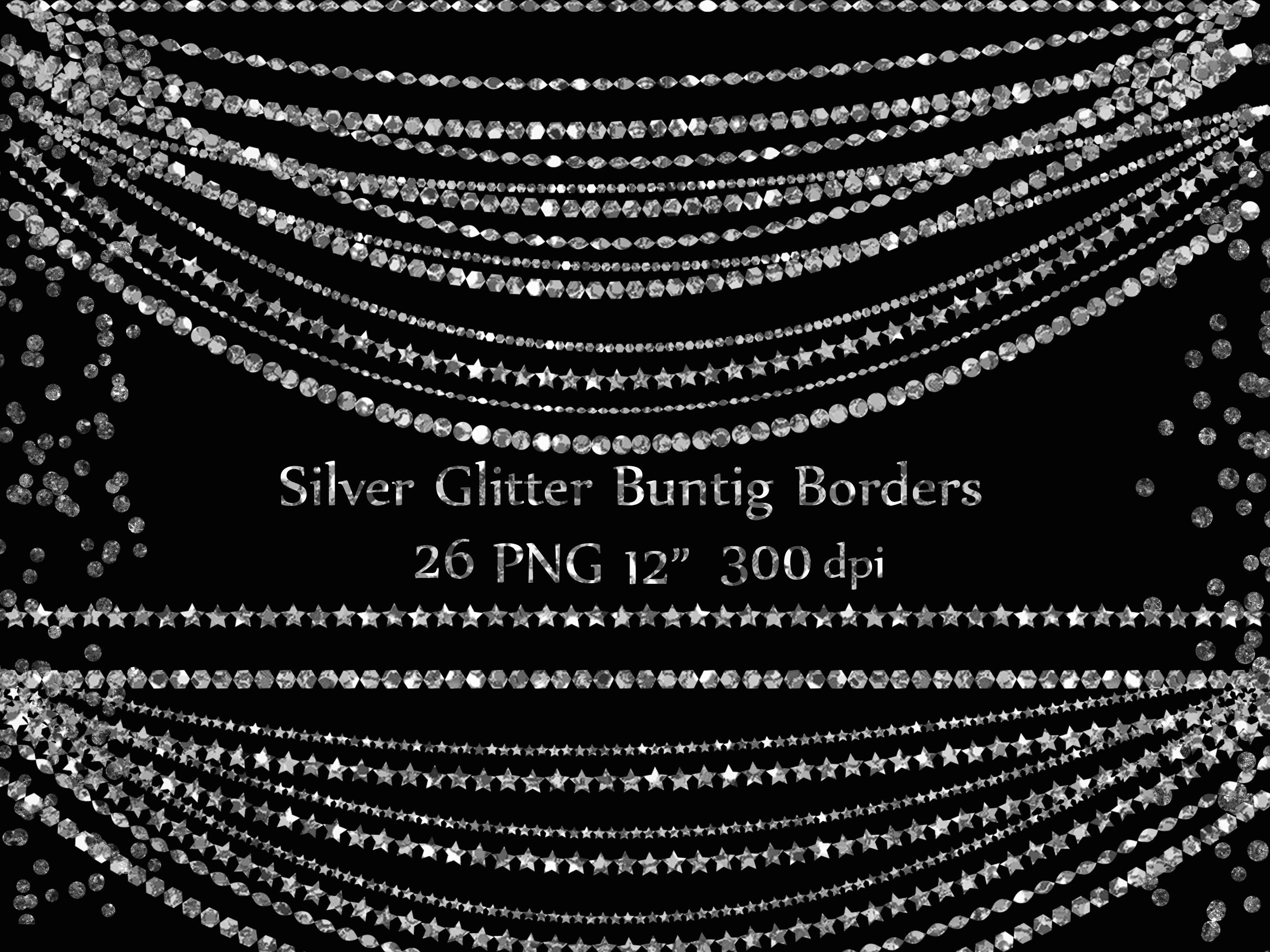 Silver Glitter Borders