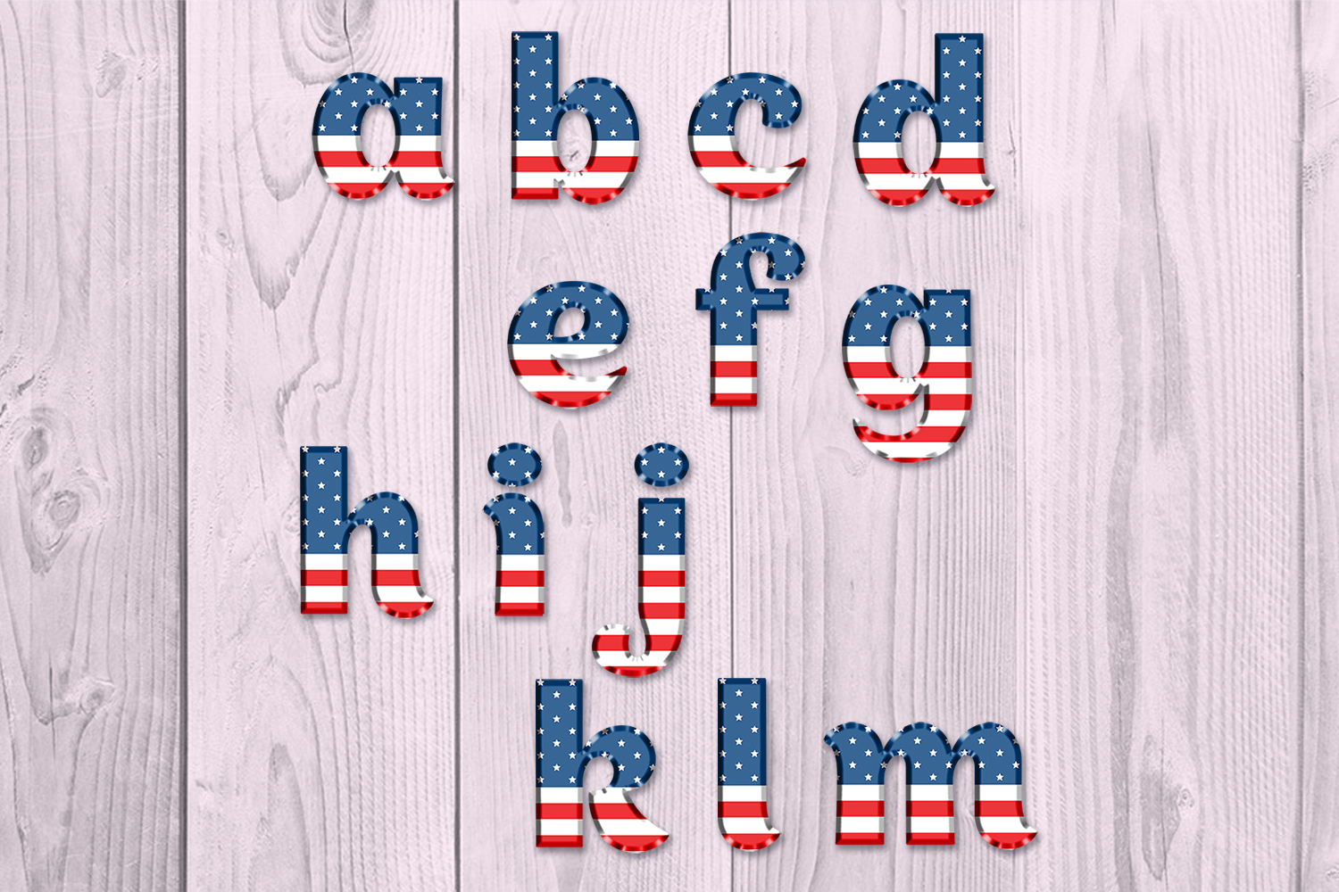 American Flag Alphabet Clipart Digital Alphabet