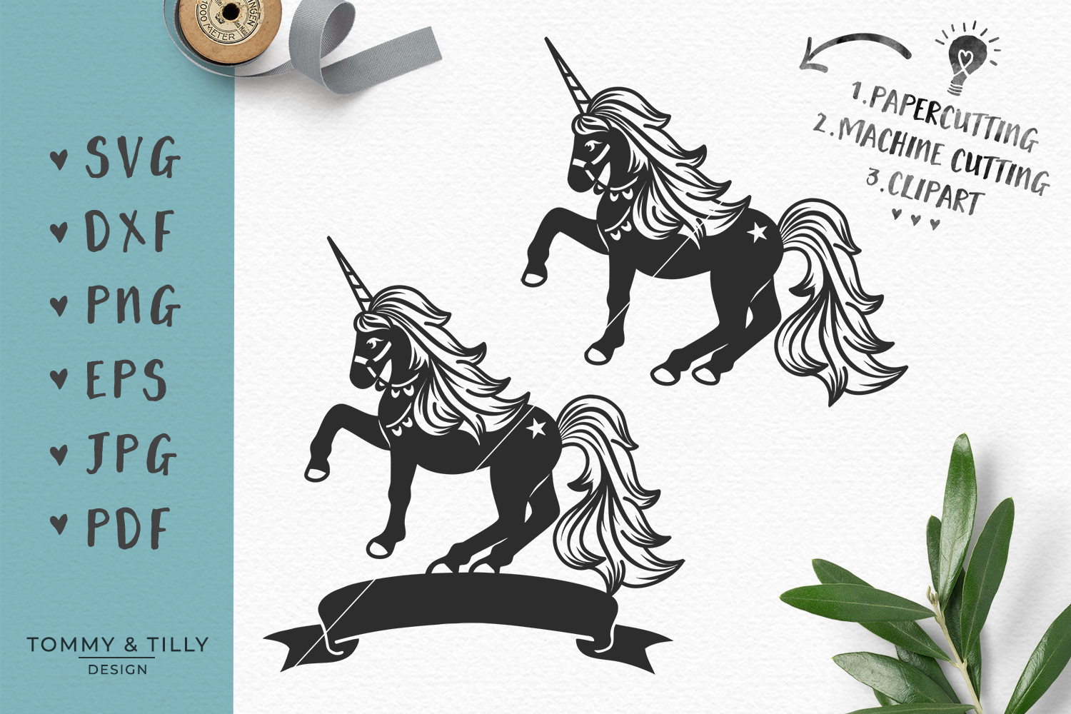 Unicorn Svg Dxf Png Eps Pdf Cutting File