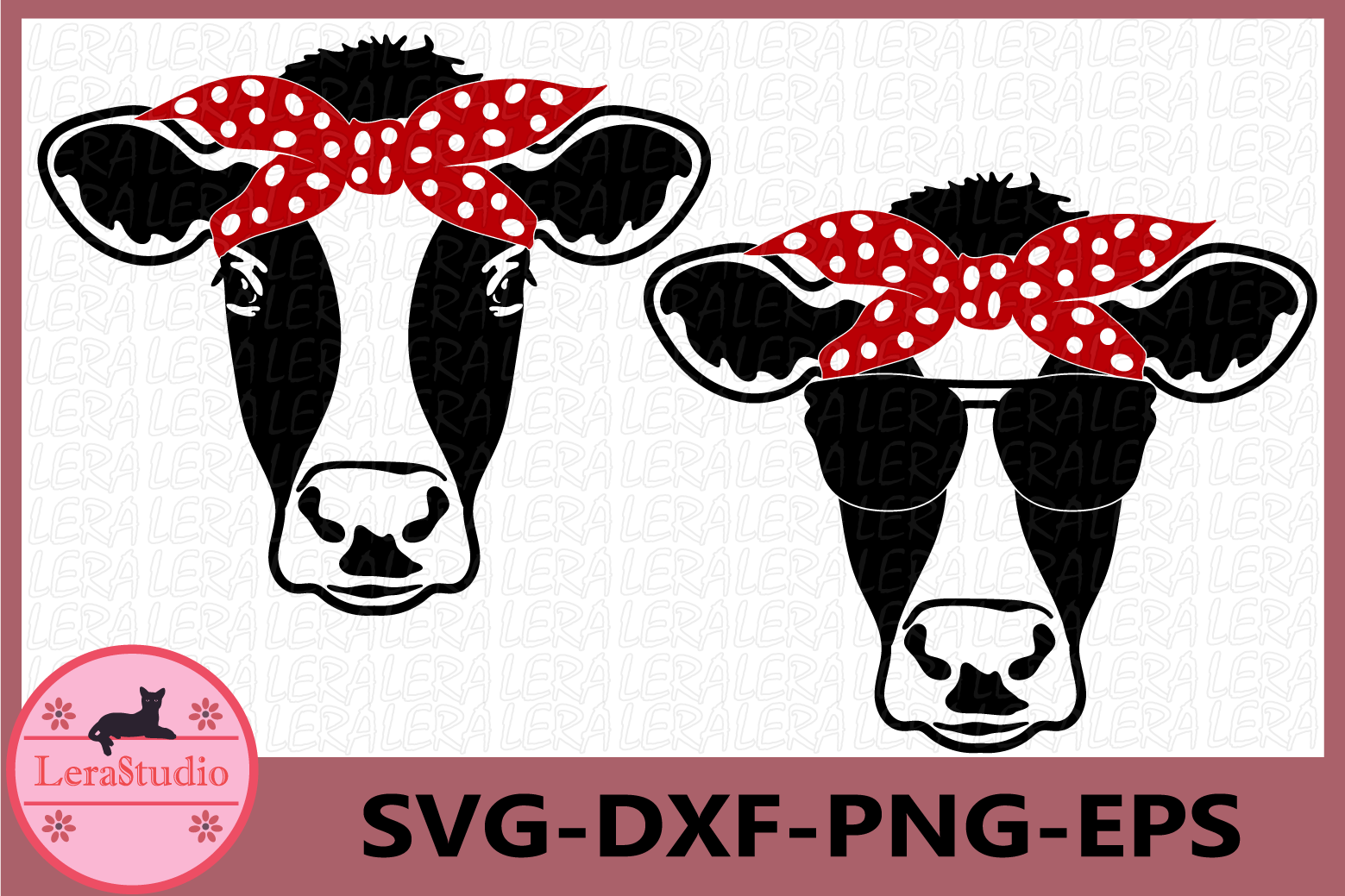 Cow With Bandana Svg Cow Face Svg Cow Head Svg Farm Svg