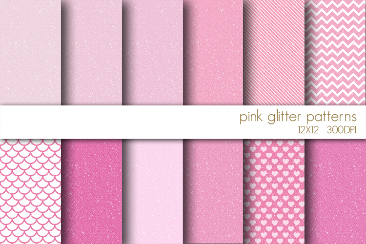 Pink Glitter Digital Paper Pack 104941 Patterns Design Bundles