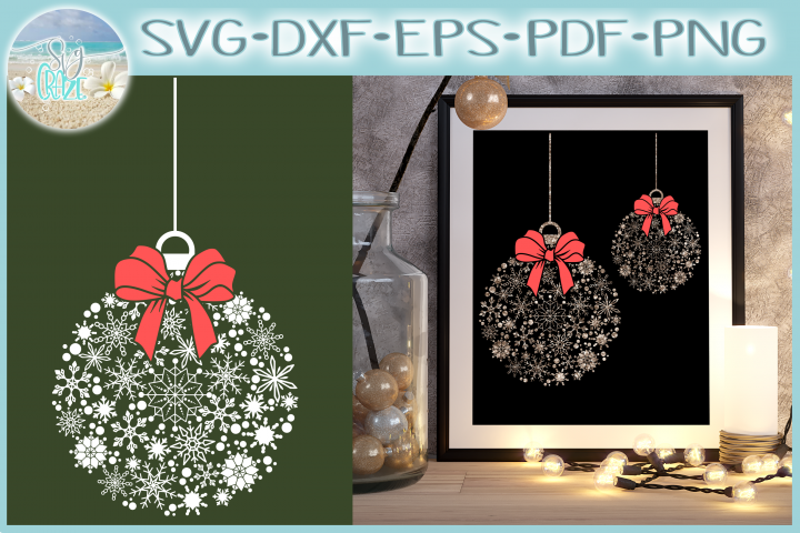 snowflake christmas ornament svg dxf eps png pdf