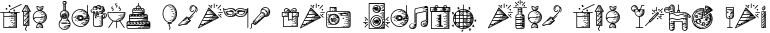 Font preview for Party Dingbats Font