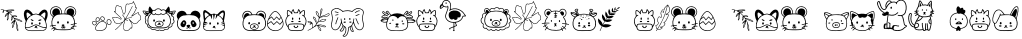 Bronimals preview for Bronimals - Dingbat Font