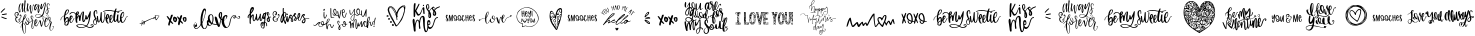 Font preview for Valentine Symbols Font