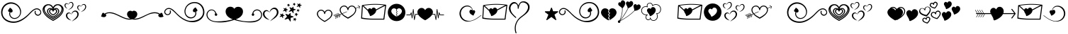 Font preview for Justica Tail - Heart Connection Font Script
