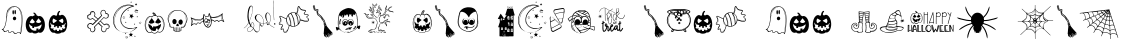 Font preview for OctobaDoodles - A Halloween Doodle Font