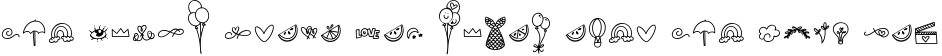 Font preview for Big Doodle Font For Word Art - Dingbat Font