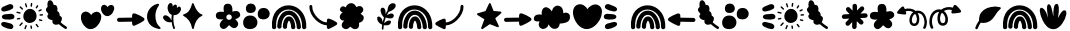 KiykaDingbat preview for Kiyka Font - Hand Drawn Bubble Font with Extra Dingbat