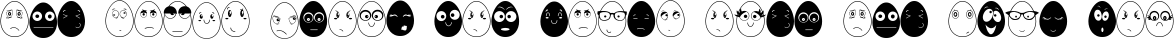 Font preview for Egg Emoticon Dingbats