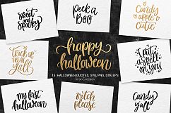 15 Halloween quotes bundle, SVG, PNG, DXF, EPS Product Image 1