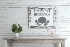 Harvest Blessings Thanksgiving Fall Wood Sign SVG Product Image 2