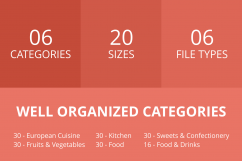 166 Food &amp; Drinks General Line Multicolor B/G Icons Product Image 3