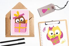 Birthday Owls Girls  graphics and illustrations Product Image 4