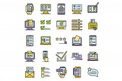 Online vote icons set vector flat Product Image 1