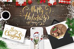 Merry Christmas and Happy Holidays PNG elements Product Image 1