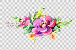 Elegant bouquet pink flower PNG watercolor set Product Image 5