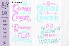 Cancer sign svg, Zodiac quote svg, Queens quote svg, born as svg,  word art svg,  Product Image 2