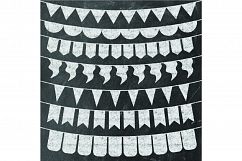 Chalkboard Buntings Clipart - Basic Chalk Banners Product Image 2