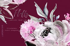 Fluffy. Watercolor floral clipart Product Image 4