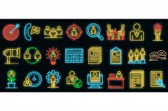 Recruitment icons set vector neon Product Image 1