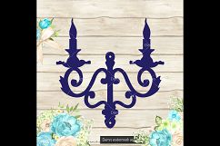 100 Vintage Wall Candle Holder Clip Arts, European Decor Product Image 2