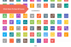158 E-Commerce Line Multicolor B/G Icons Product Image 2