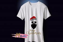Santa face with glasses svg, for Silhouette Cameo or Cricut Product Image 2