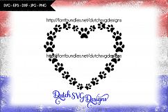 Cutting file pawprints in heart shape, in Jpg Png SVG EPS DXF, for Cricut &amp; Silhouette, paw svg, pawprint svg, paw print svg, paw heart svg Product Image 2