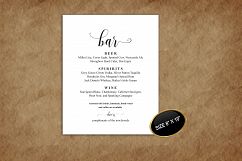 Printable Bar Menu Sign, PDF Instant Download, DAD_05 Product Image 2