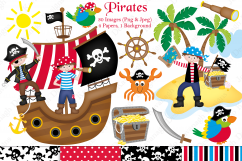 Pirate clipart, Pirate graphics &amp; illustrations, Pirate ship Product Image 1