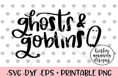 Ghosts and Goblins Hand Lettered Halloween Fall SVG DXF SVG Product Image 1