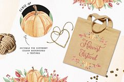 Pumpkin Harvest Festival Frames Watercolor Clipart Border Autumn Fall Product Image 4