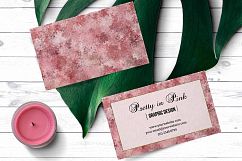 Elegant Pink and Gold Business Card Template Product Image 1