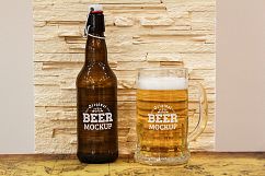 Beer Glass and Bottle Mock-up Bundle #1 Product Image 23