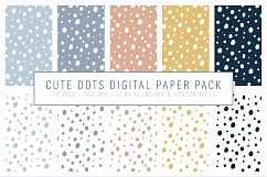 Cute Dots Digital Paper Pack - Seamlessly tiling patterns Product Image 1