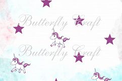 Unicorns Digital Paper , Scrapbook unicorn paper, Unicorn pattern, Unicorns background, Kids party unicorns, Birthday unicorn decorate Product Image 2