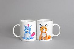 Two white coffee mug mock up, valentines mug mockup, cup template, design display mugs background photo PSD Product Image 4