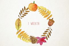 Watercolor Thanksgiving Clipart, Harvest Clipart Product Image 3