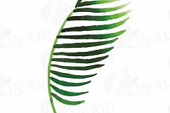 Tropical Paradise watercolor clip art pack, watercolor tropical leafs and flowers. Watercolor Toucan, PNG, jpg, svg, vector files included Product Image 3