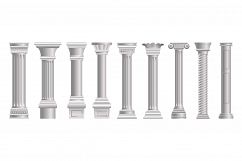 Pillar icons set, cartoon style Product Image 1