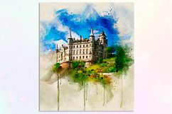 Castles Watercolor for Print Product Image 2